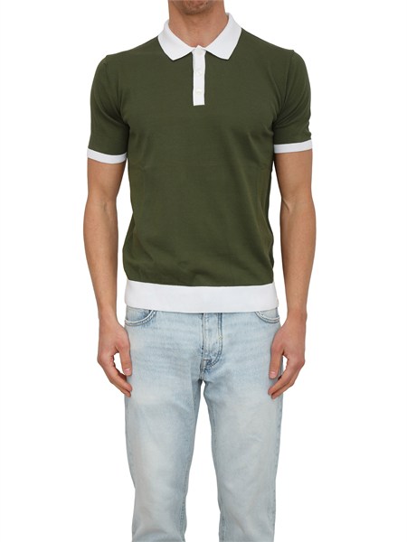 polo maglia peuterey uomo in cotone verde con profili peu5833rollec01