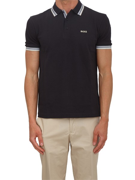 polo nera paddy boss uomo in cotone profili a contrasto paddy50469055