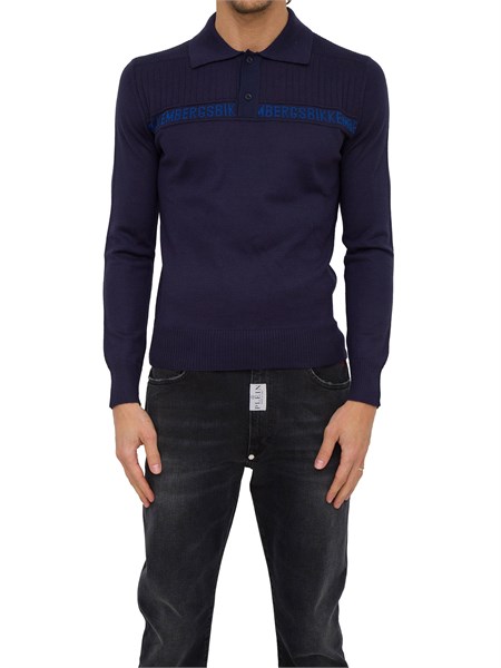 polo uomo bikkembergs blu pbmm0003k0009