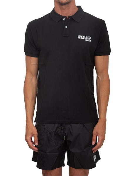 polo uomo plein sport swim in cotone nero ps26mpl01