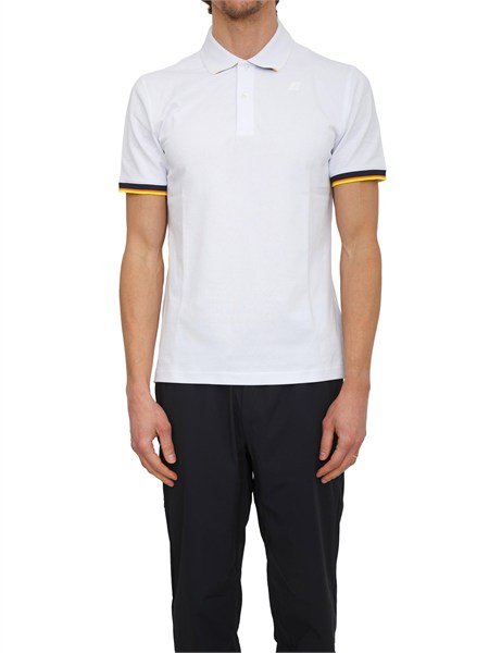 polo uomo vincent k way in pique di cotone bianco k1125bw