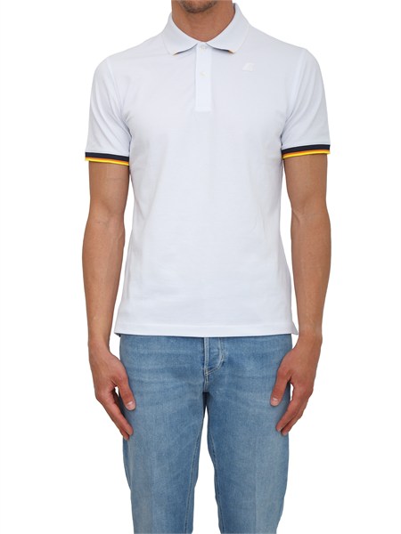 polo uomo vincent k way in pique di cotone bianco k1125bw