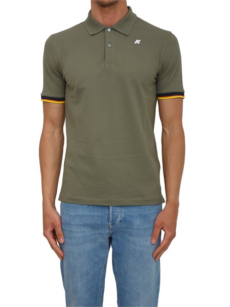 polo uomo vincent k way in pique di cotone verde k1125bw