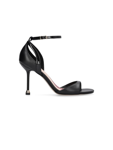 sandali liu jo in pelle nera con tacco a spillo sxx017px695