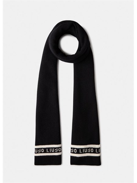 sciarpa liu jo donna nera con logo tf5240ma92f