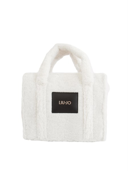 shopping media liu jo donna in teddy bianco con logo tf5272e0021