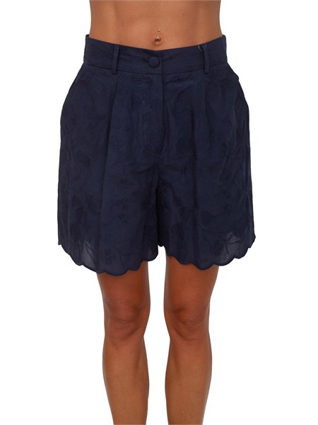 shorts michelina kocca cotone blu ricami ton sur ton michelinash8661