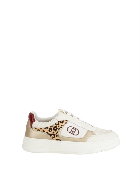 slip on liu jo donna in pelle con inserti laminati e cavallino animalier bf5025px691