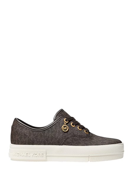 sneaker lindsey michael michael kors donna in pelle marrone 43t6ldfs1b