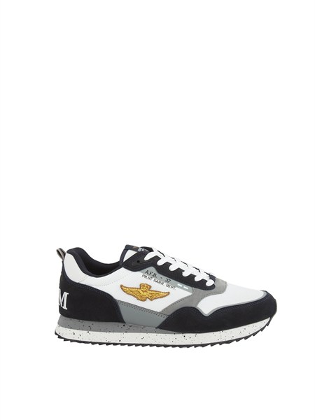 sneakers bianche aeronautica militare in mesh e suede 261sc0288uct03545