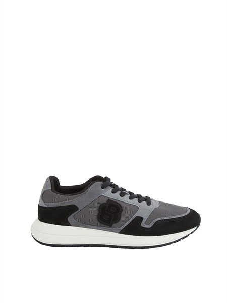sneakers grigie boss uomo in mesh e suede vinston runn sdmebb50554612