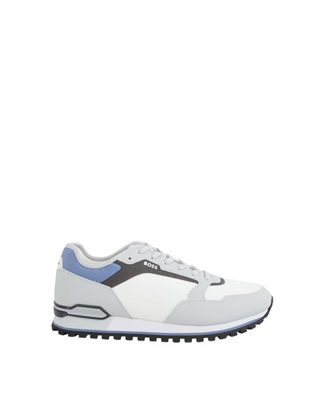 sneakers grigie boss uomo in pelle e tessuto tecnico parkour l runn lytxm50563822