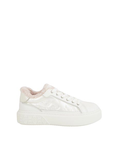 sneakers pinko yoko 21 in pelle tessuto bianco e pelliccia yoko21ss0103p102