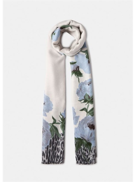 stola liu jo in viscosa con stampa animalier floreale lilla 2f5077t0300