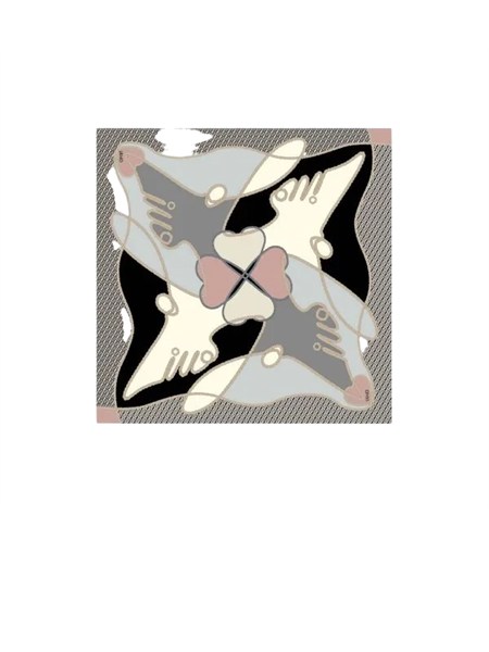 stola nera 120x120 liu jo donna stampa astratta cuori e logo 2a6038t2745