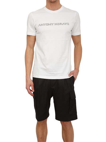 t shirt antony morato in cotone bianca con logo mmks02642fa100240