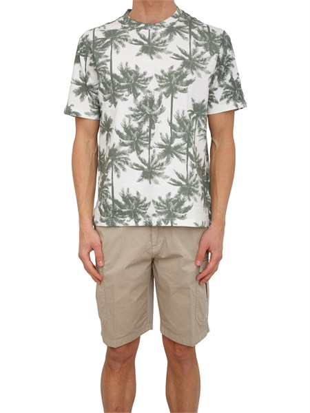 t shirt antony morato in cotone bianca con stampa verde mmks02644fa140292