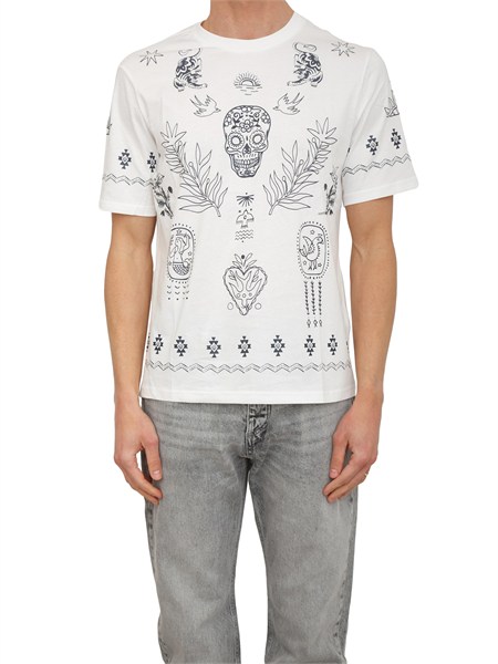 t shirt antony morato in cotone bianco stampa tribale mmks02668fa100144