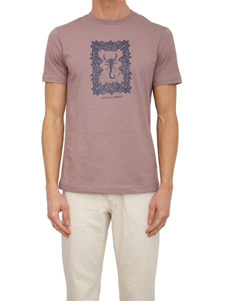 t shirt antony morato in cotone rosa stampa scorpione mmks02666fa100240