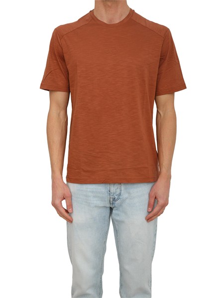 t shirt antony morato in cotone slub ruggine mmks02655fa100139