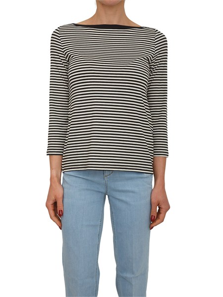 t shirt austero iblues in viscosa stretch a righe nere iblaustero