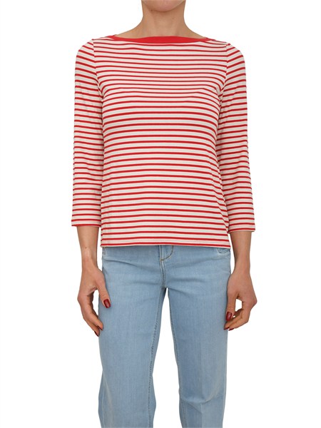 t shirt austero iblues in viscosa stretch a righe rosse iblaustero