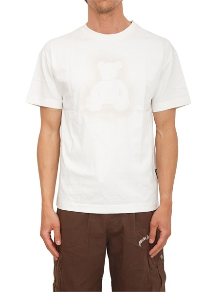 t shirt avorio palm angels stampa bear sfumato pmaa109s26jer001
