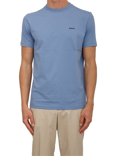t shirt azzurra tee boss uomo in cotone tee50506373