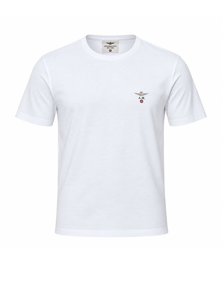 t shirt bianca aeronautica militare in cotone am1uti001