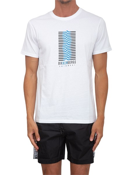 t shirt bianca bikkembergs swimwear uomo cotone bkk26mts03