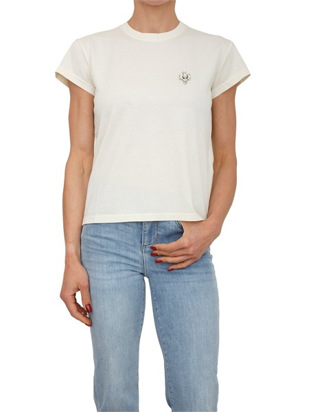 t shirt cono iblues in misto cotone avorio con strass iblcono