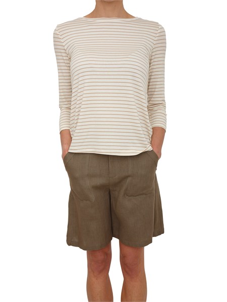 t shirt cosetta emme marella in viscosa beige a righe emmcosetta