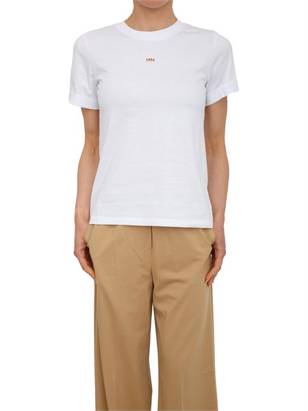 t shirt damas nenette in cotone bianco con logo 41bb damas