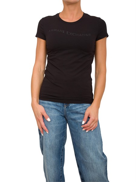 t shirt donna armani exchange nero 6dyt57yjetz