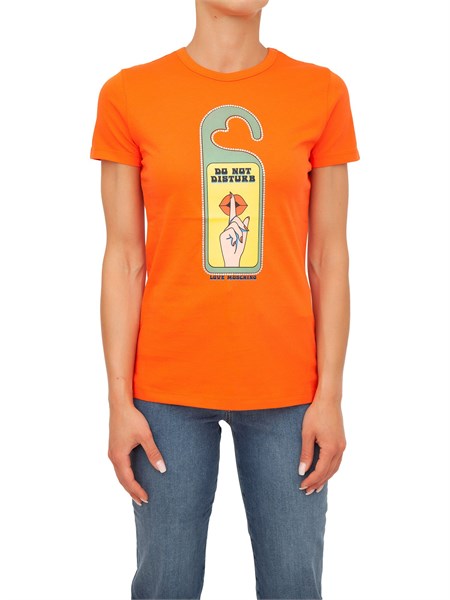 t shirt donna love moschino arancione w4f732im3876
