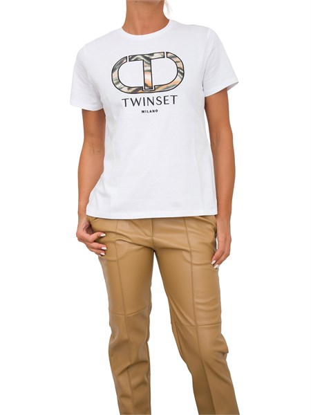 t shirt donna twin set bianco 242tp2523