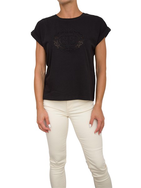 t shirt donna twin set nero 241tt2144