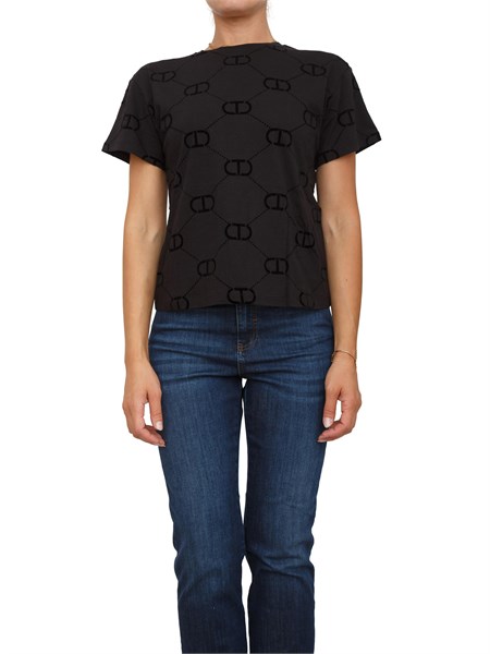 t shirt donna twin set nero 252tp2055