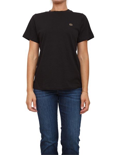 t shirt donna twin set nero 252tp2057