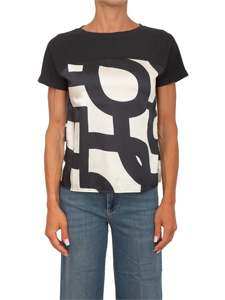 t shirt emmlampada emme marella in twill stampa nera emmlampada