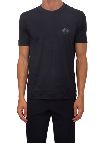 t shirt emporio armani in tessuto blu con logo em005281af13747