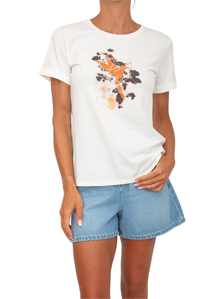 t shirt liu jo donna in cotone bianco con logo ta6163js003