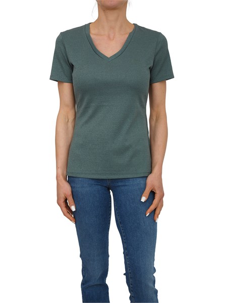 t shirt liu jo donna in viscosa e lurex verde ta6175j3845