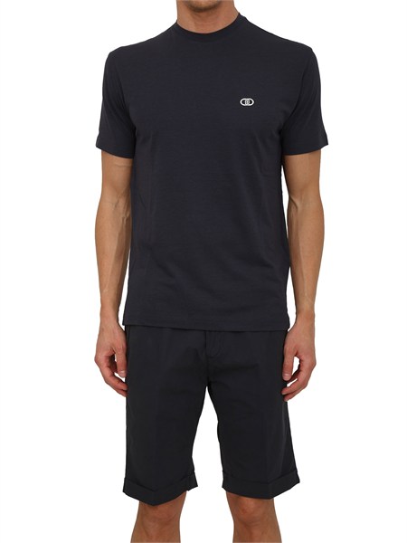 t shirt liu jo uomo in misto cotone blu logo bianco qxx115j4805