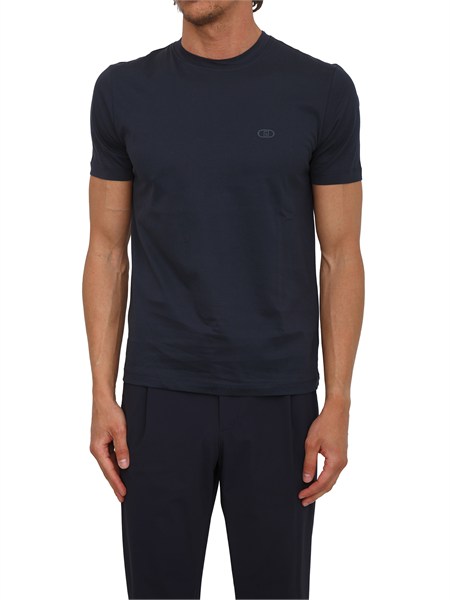 t shirt lu jo uomo in filato di puro cotone blu qxx077j4799