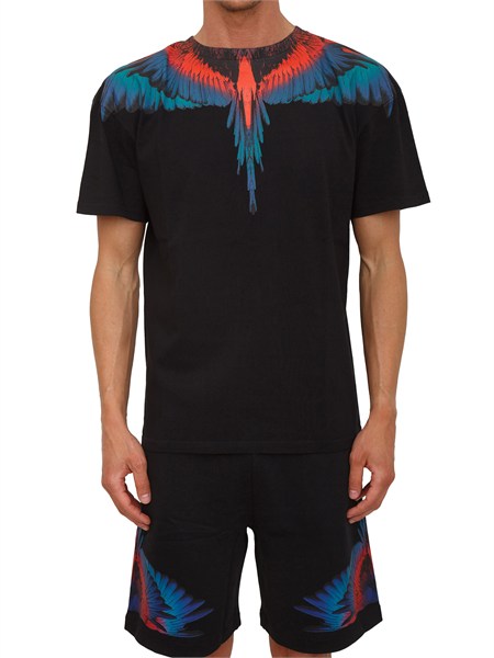 t shirt nera county of milan con ali colorate s6cmmath029