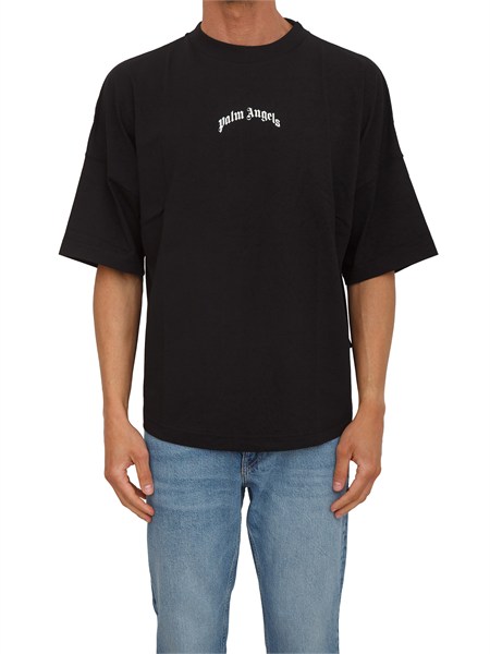 t shirt nera palm angels in cotone loose fit pmaa10bs26jer007
