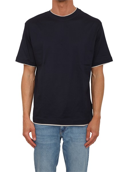 t shirt paolo pecora in cotone blu f0814054