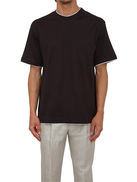 t shirt paolo pecora in cotone marrone f0814054