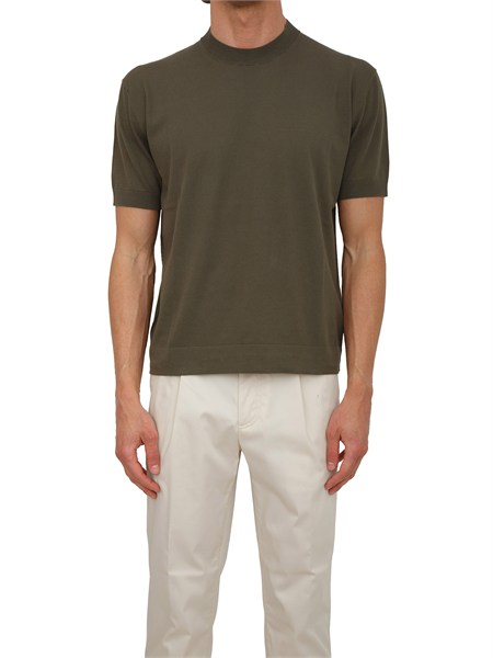 t shirt paolo pecora in maglia di cotone verde a012f100